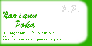 mariann poka business card